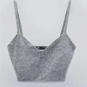 Zara gray cropped top